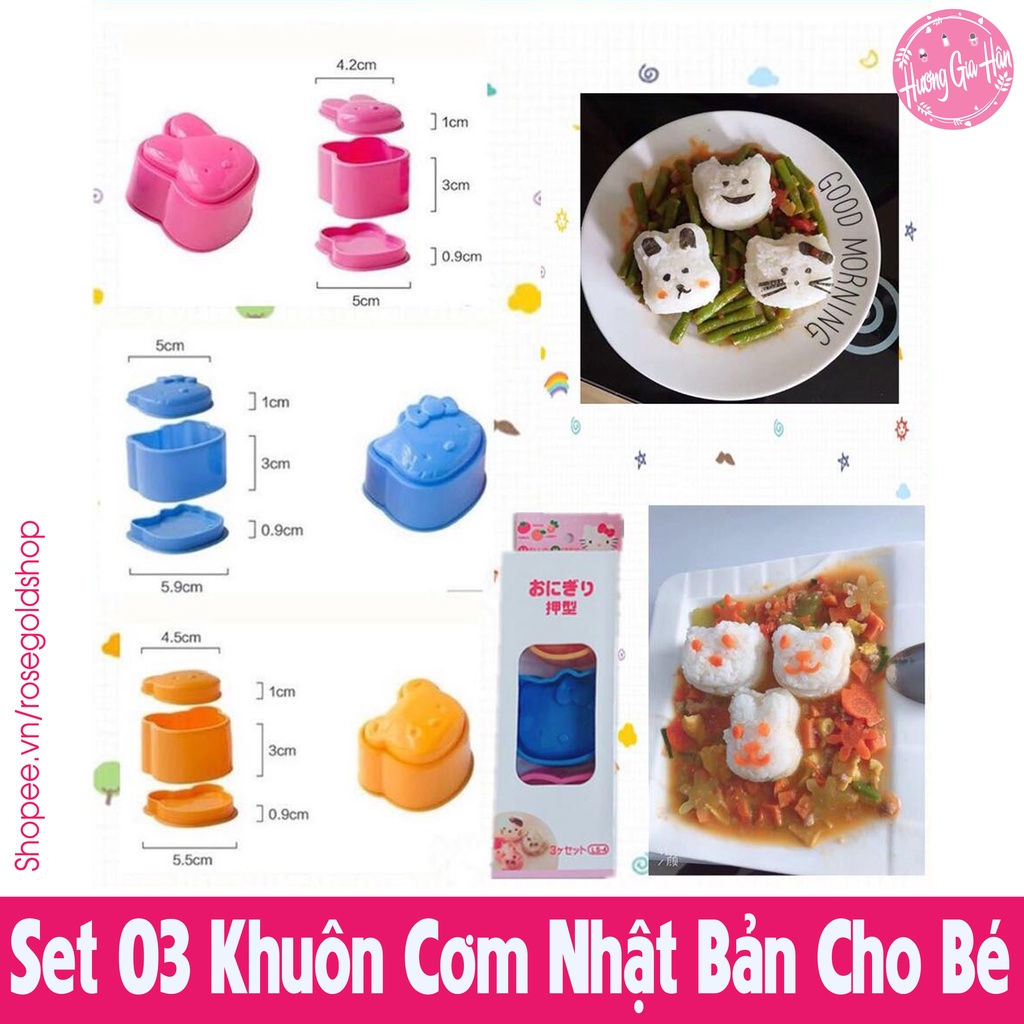 Set 3 Khuôn Cơm Nhật Bản, Giúp Bé Yêu Ăn Ngon Miệng Hơn