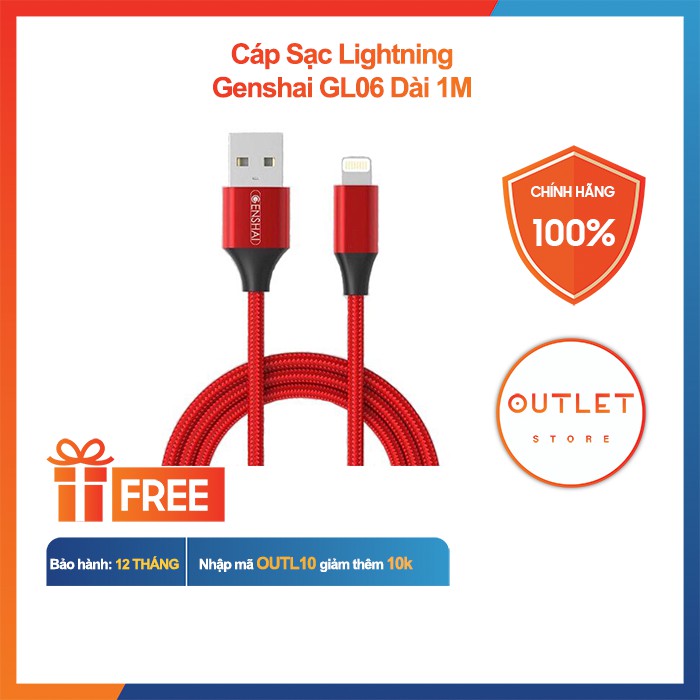 Cáp sạc nhanh Genshai Lightning GL06