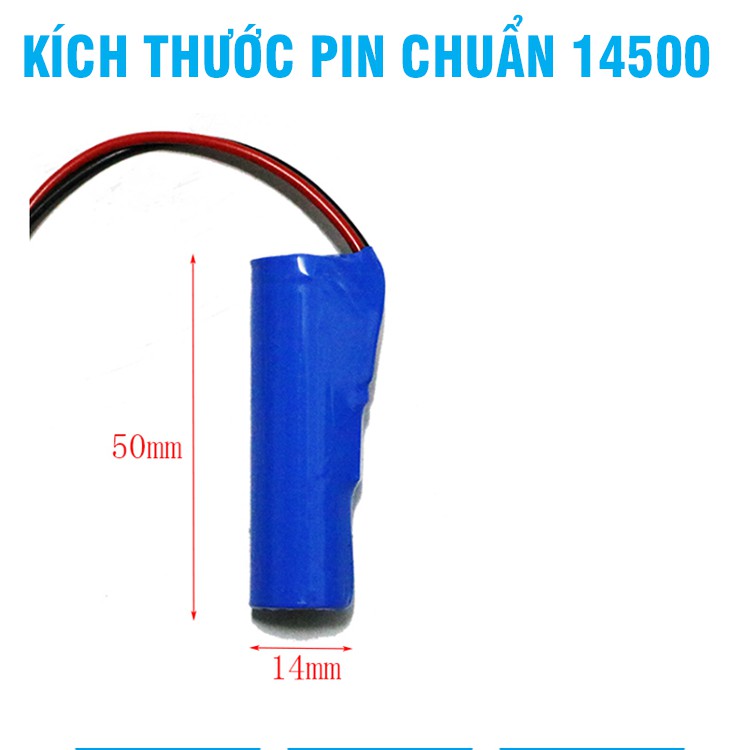 Pin sạc 3.7v 14500 800mah dùng cho xe mô hình điều khiển jack nối SM