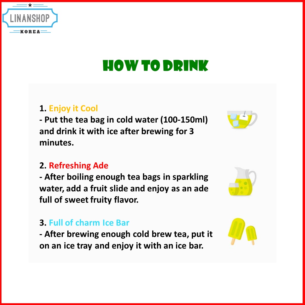 Hàn Quốc  Trà Lạnh 4 Mùi Hương / 0 Kcal / 20T