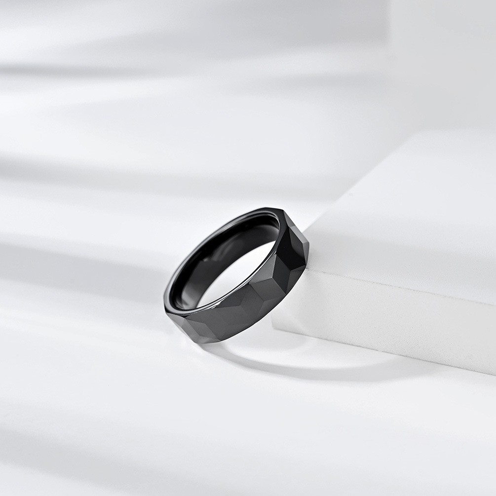 Nhẫn gốm đen phong cách thời trang đơn giản cho nam và nữ