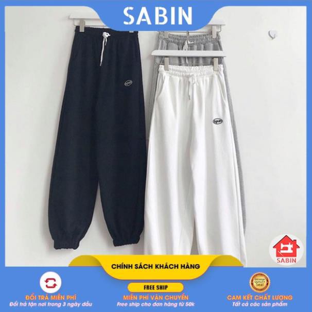 [BÁN SỈ] Quần Jogger SPUN 2 Màu ống rộng Unisex đi chơi mặc nhà FREE SIZE DƯỚI 60KG - Quần baggy nữ SABI SHOP Đẹp '