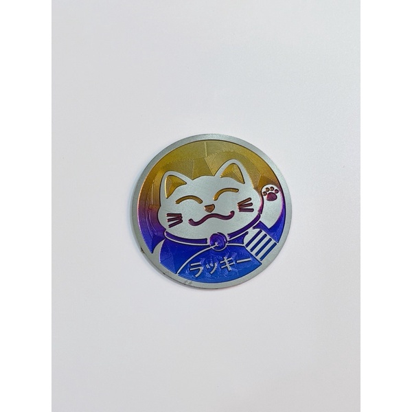 Tem dán titan mèo thần tài, mèo may mắn vãy tay thu hút tài lộc