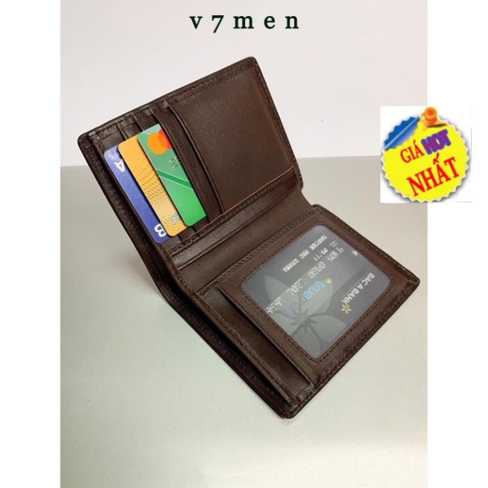 Ví Nam Da Bò Đốt Không Cháy Dáng Đứng Ngang - Bóp Nam BH 12 tháng v77 Xịn !