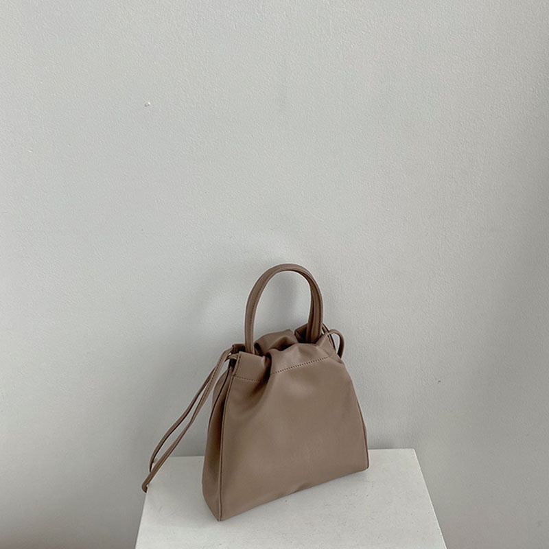 Túi Xách Da PU Cỡ Lớn Mềm Mại Màu Đen Phong Cách Hàn Quốc Cho Nữ