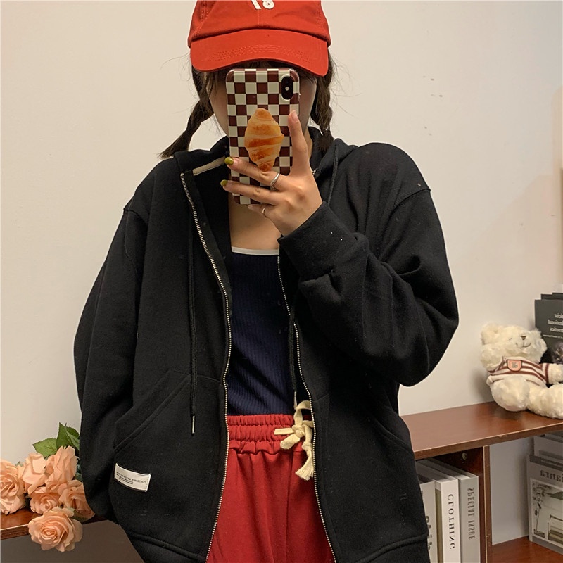 Áo Hoodie Dáng Rộng Màu Sắc Thời Trang Hàn Quốc