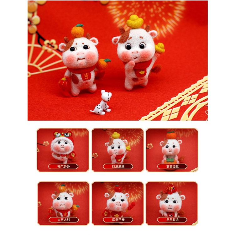 Len Chọc Handmade, Bộ Kit Len Chọc Trâu Thần Tài