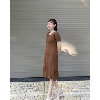 Váy bầu thu đông chất len cộc tay