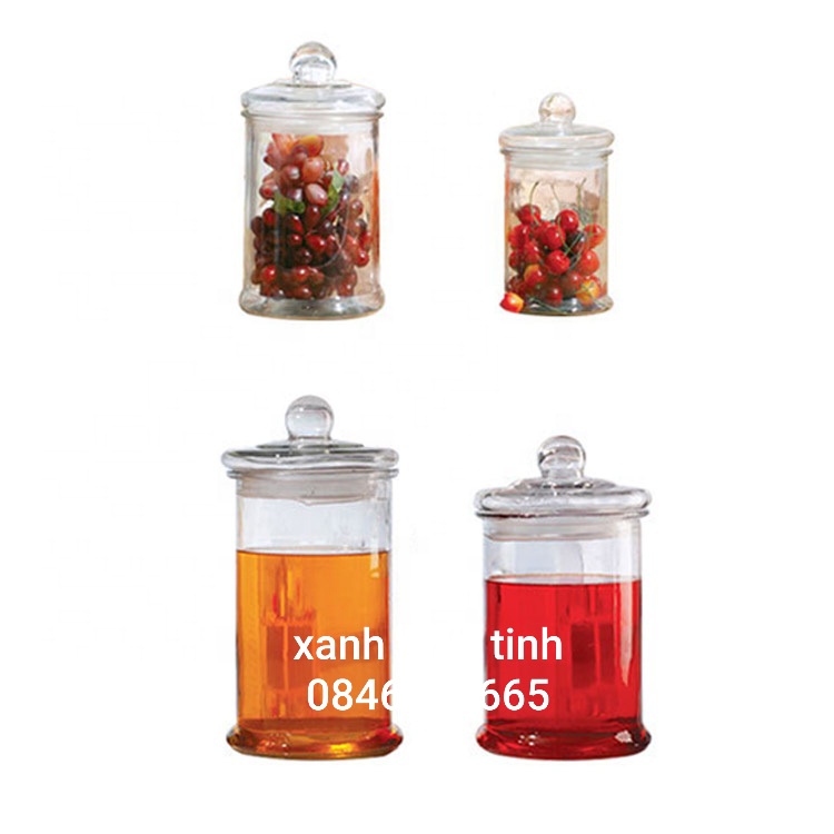 Bình thủy tinh trụ trơn ngâm củ sâm, ngâm quả, ngâm nấm linh chi - dung tích 8 Lít