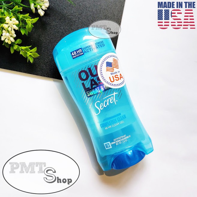 [USA] Lăn khử mùi nữ gel Secret Outlast Sweat & Odor Completely Clean 73g - Mỹ