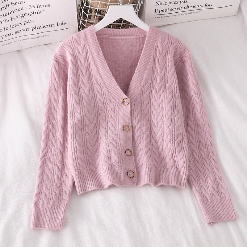 NUZIRO  Áo khoác cardigan  dệt kim tay dài cổ chữ V thời trang cho nữ