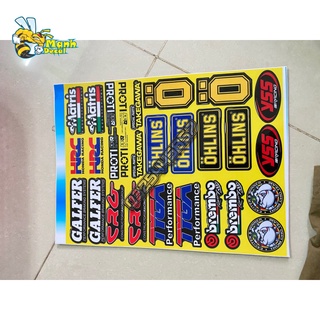 Logo Sticker giấy vàng dán trang trí xe máy