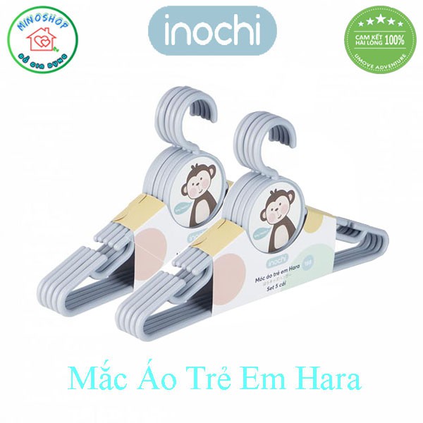 [Sét 5] Móc Áo Trẻ Em Bền Đẹp, Móc Quần Áo Nhựa Hara 188 Inochi Chính Hãng