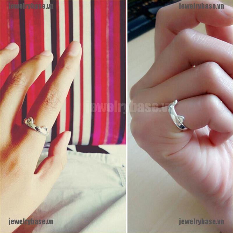 [Base] 1Pc Silver Plated Cat Ear Ring Design Cute Fashion Jewelry Cat Ring, [VN]