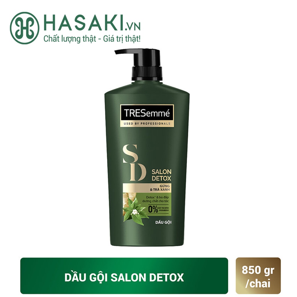Dầu Gội TRESemmé Gừng &amp; Trà Xanh Detox Tóc Chắc Khỏe Salon Detox Shampoo 850g