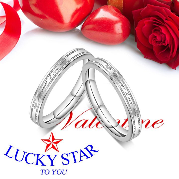 Nhẫn cặp đôi Forever Love ý nghĩa inox cao cấp sang trọng