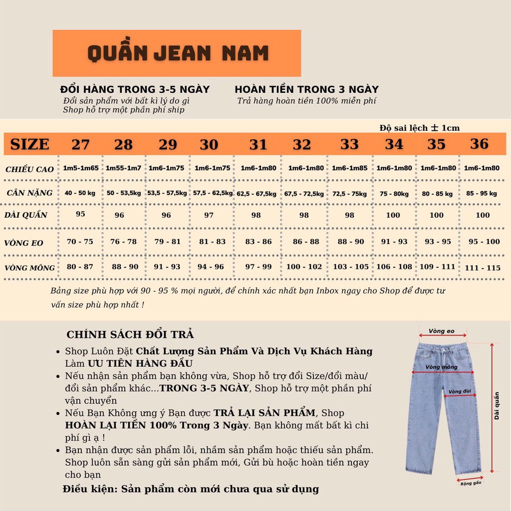 Quần jean nam baggy basic LB , ống suông màu xanh sáng  nhiều size,  BGSH9