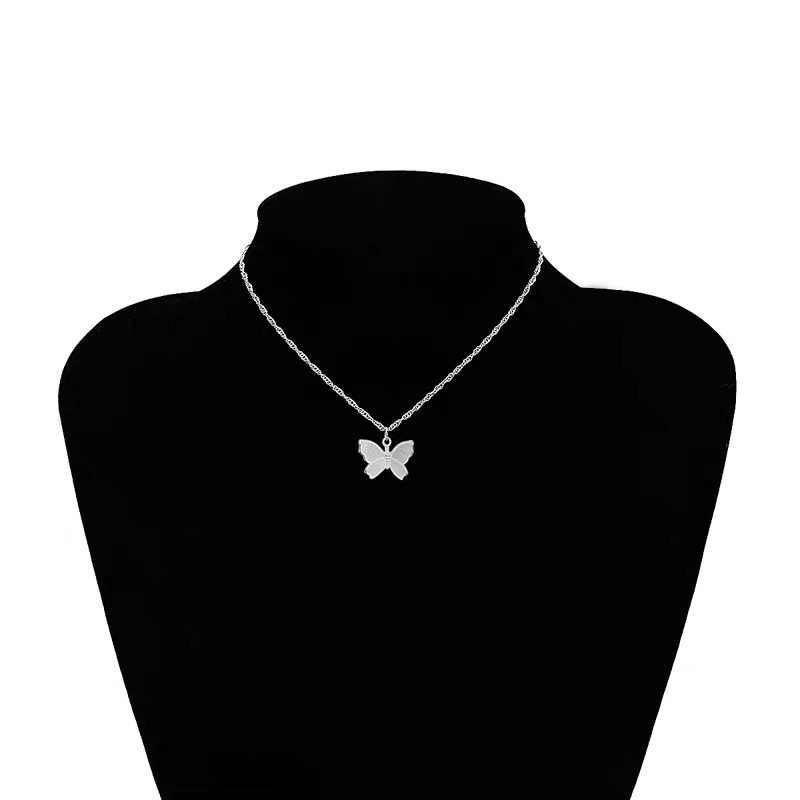 vòng cổ Mặt Bướm Kim Loại Phong Cách Vintage Cho Nữ