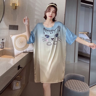 Váy ngủ lụa cao cấp bigsize lụa mịn mướt hàng nhập cao cấp Lullaby homewear