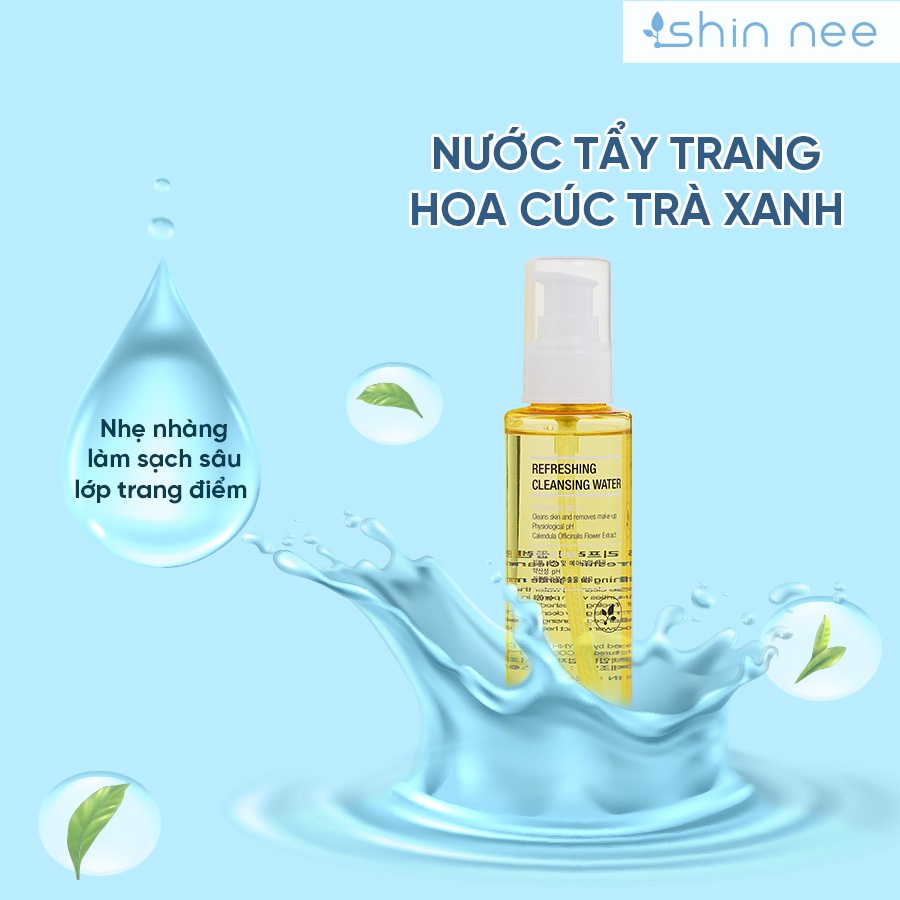 Bộ sản phẩm Nước tẩy trang và Sữa rửa mặt làm sạch sáng da Shin Nee 240ml