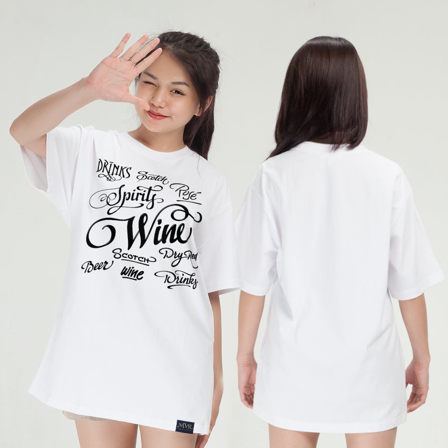 Áo thun nữ unisex Cotton Thoáng Mát Chữ Cách Điệu Đơn Giản nước uống BB3822 MVR
