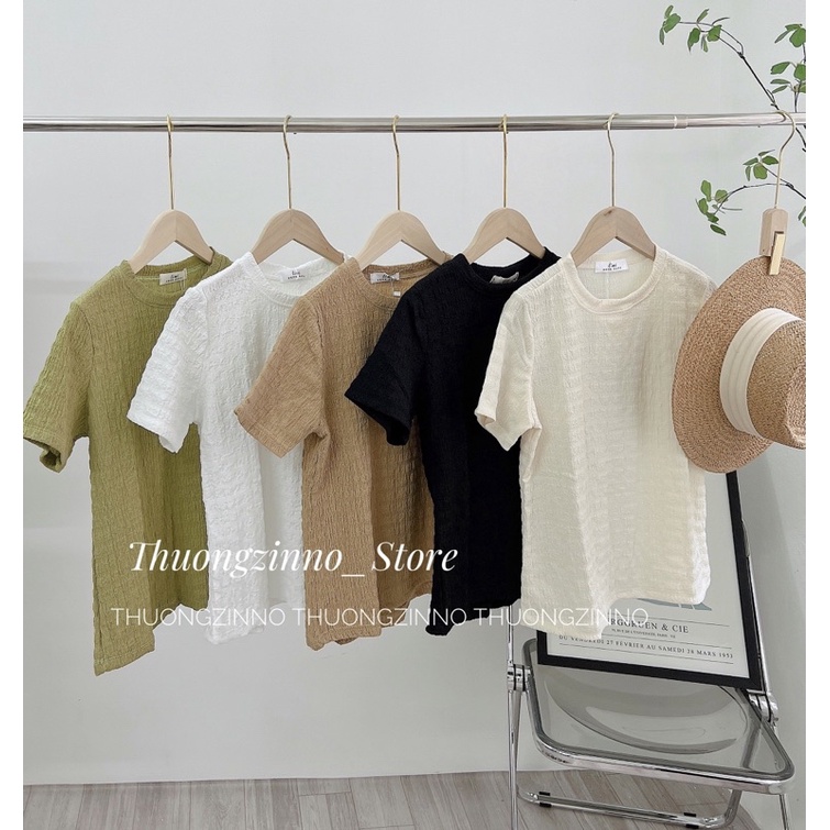 [Ảnh thật/Video] Áo phông xốp Hàn Quốc ngắn tay cho dãn dáng vừa