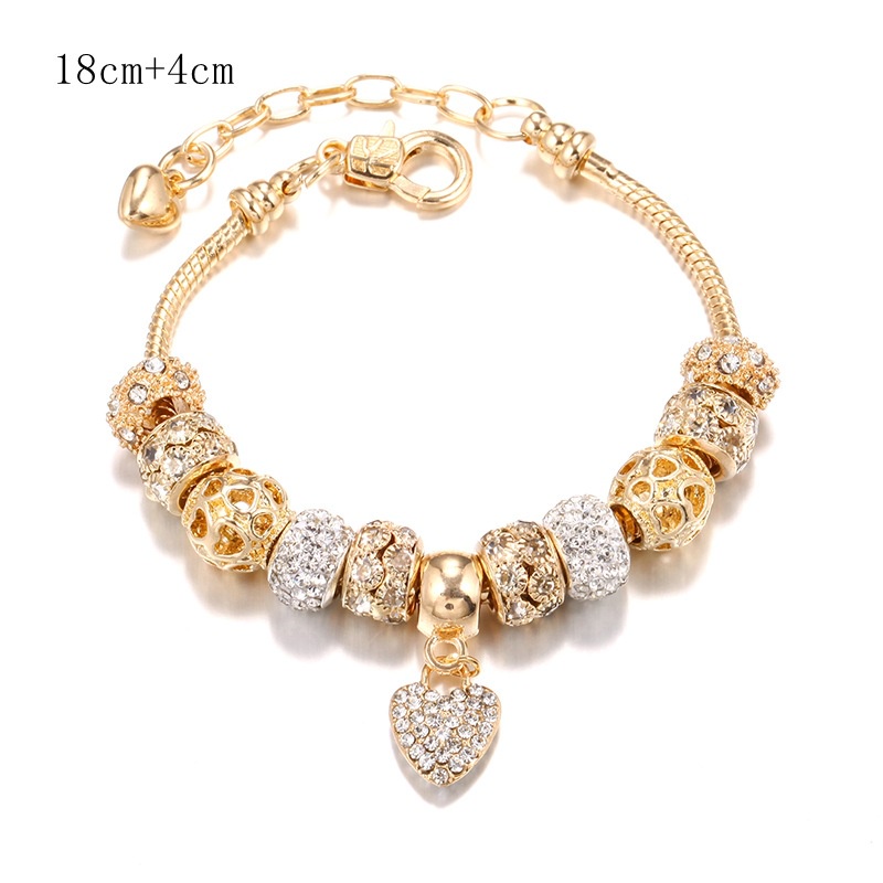 Vòng Tay Chuỗi Hạt Bằng Hợp Kim Đồng Đính Đá Zircon Cỡ Lớn Thời Trang Cho Nữ