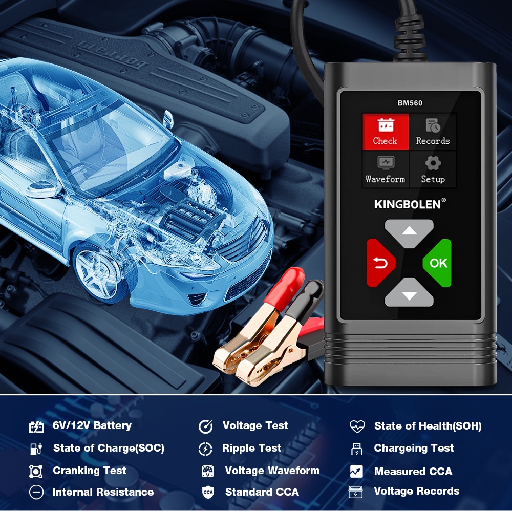 Máy Kiểm Tra Pin 6V 12V BM560 Chuyên Dụng Cho Xe Hơi