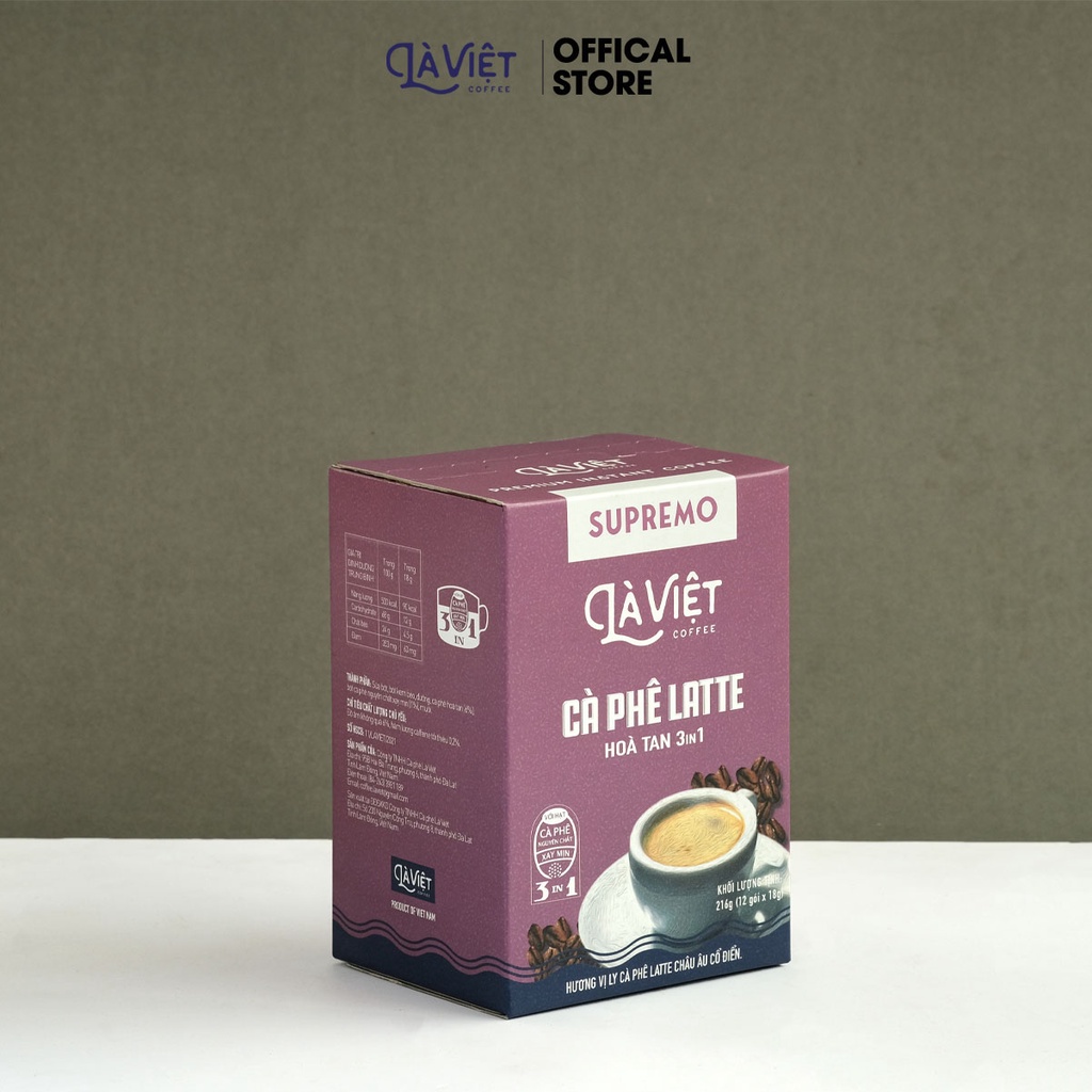 [Cà Phê Hòa Tan] Supremo Cà Phê Latte 3in1 Là Việt Hộp 12 gói | BigBuy360 - bigbuy360.vn