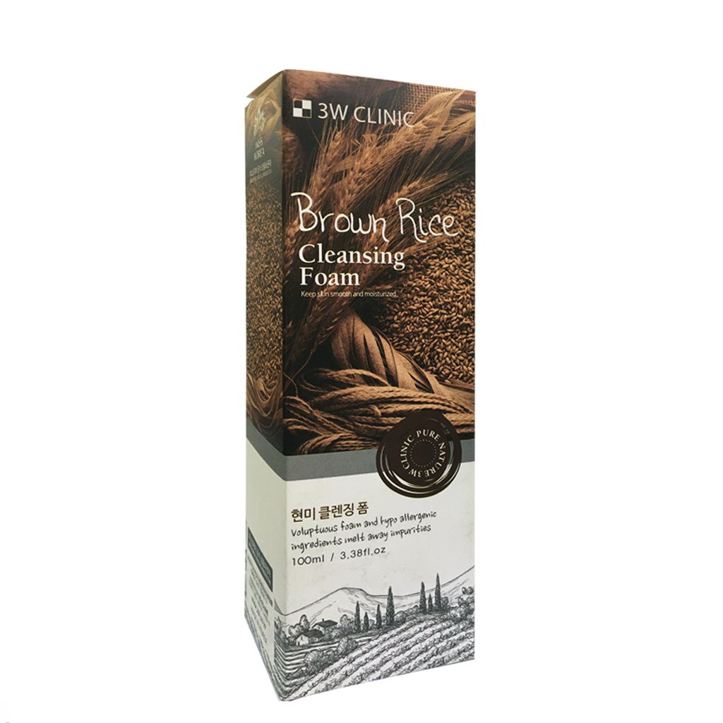 Sữa Rửa Mặt Chiết Xuất Từ Gạo 3W Clinic Brown Rice Cleansing Foam Hàn Quốc 100ml