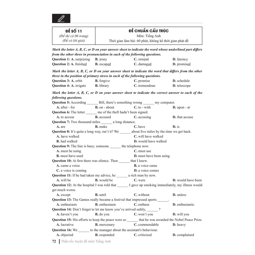 Sách - Thần tốc luyện đề Tiếng Anh 2021 ôn luyện thi THPT Quốc gia | BigBuy360 - bigbuy360.vn