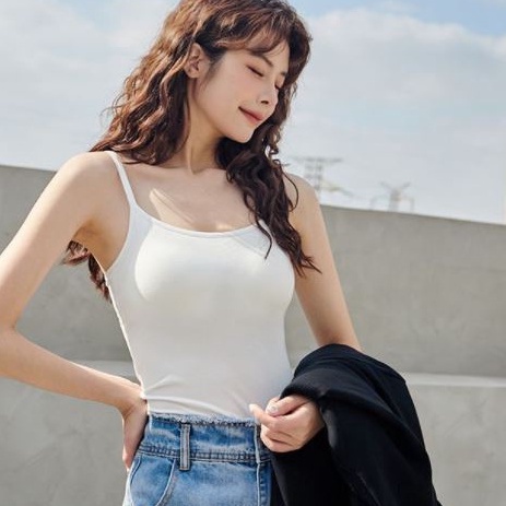 Áo thun 2 dây siêu mịn cotton co giãn 4 chiều ôm body chất đẹp
