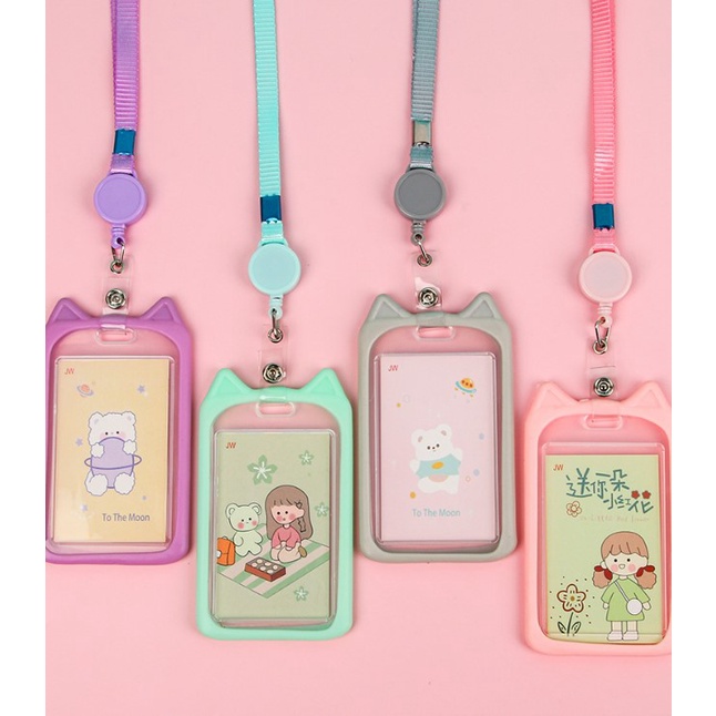Thẻ đeo sinh viên có dây rút tai mèo cute