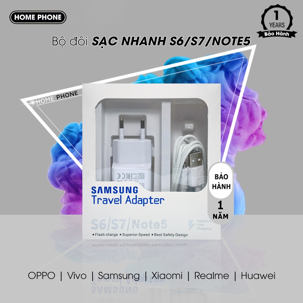 Củ Sạc và Dây Cáp Sạc Samsung Galaxy S6 s7 Note 4, Note 5 A10s /J7 Prime/ J3/J5/J7/J4/J6 A6/A7 BS-SSS6-01