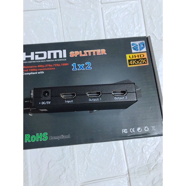 Hup HDMI Bộ Chia HDMI 4K 1 ra 2 Cổng Kết Nối 1 Máy Tính Ra 2 Màn Hình Chiếu Cùng Lúc