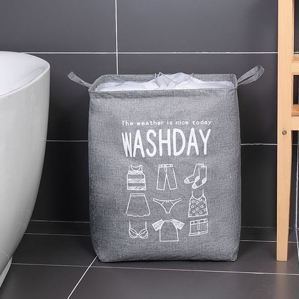 Túi vải vintage cỡ lớn đựng chăn mền - quần áo ,có quai xách Washday dạng túi rút dây kiểu dáng sang trọng 88307