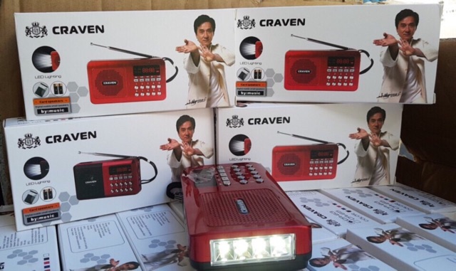 [SALE 10%] Loa usb, thẻ nhớ, nghe đài FM Craven CR-65 có đèn pin