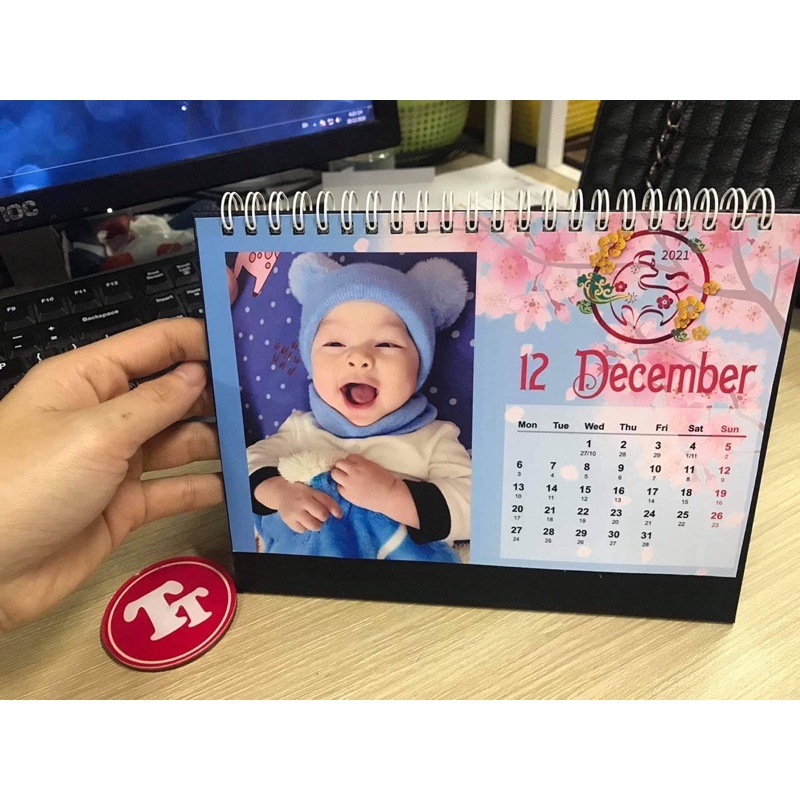 Lịch Để Bàn in hình theo yêu cầu 15x21cm, 13 tờ 12 tháng