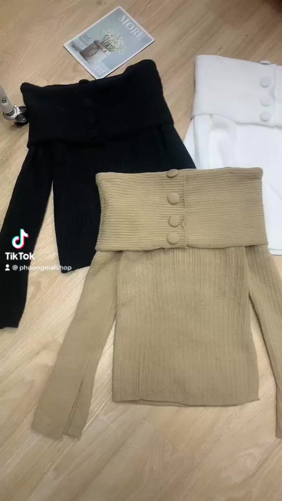 áo len trễ vai 4 khuy hàng quảng châu | BigBuy360 - bigbuy360.vn