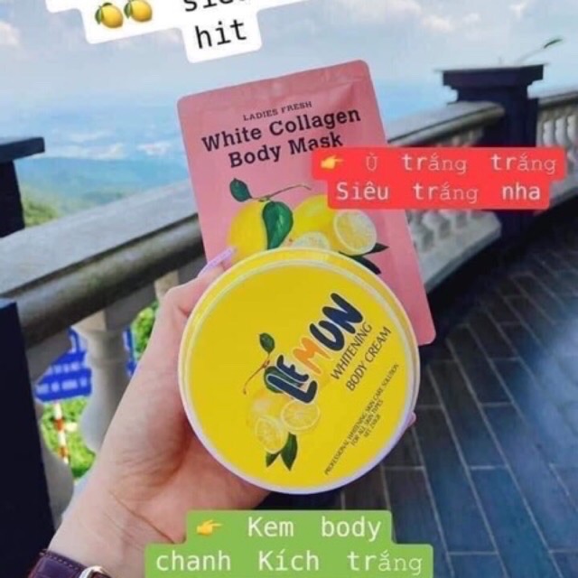 [ CHÍNH HÃNG 100%]COMBO Ủ TRẮNG CHANH VÀ BODY CHANH LEMON