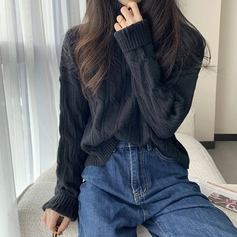 Áo sweater nữ Perty cổ lọ dáng rộng thời trang mới mùa đông phong cách Hàn Quốc