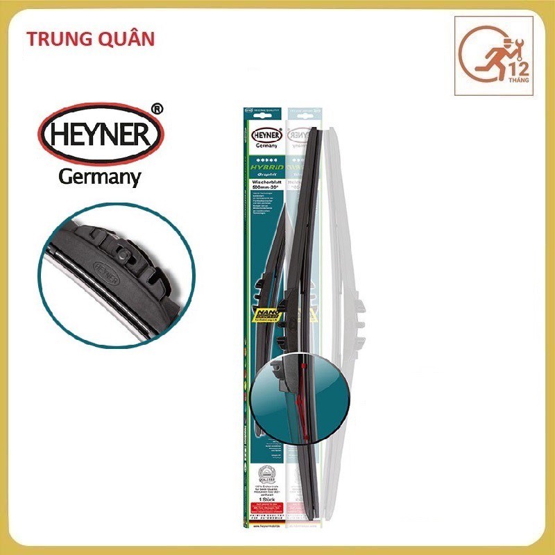 Gạt mưa ô tô Heyner Germany chính hãng công nghệ Hybrid Nano đủ size từ 14inch đến 28inch ( Đầy đủ Adaper )