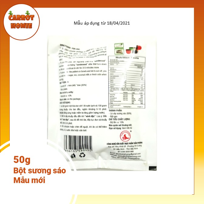 Bột sương sáo đen 50g mẫu mới