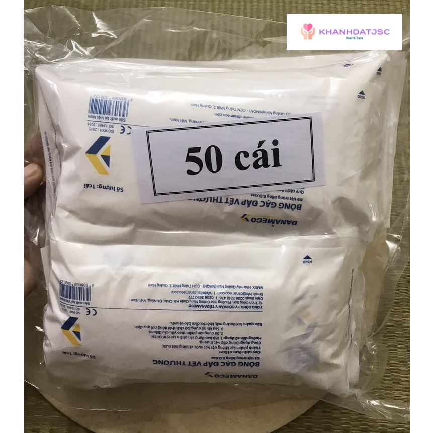 Bông gạc đắp vết thương Danameco – bịch 50 cái