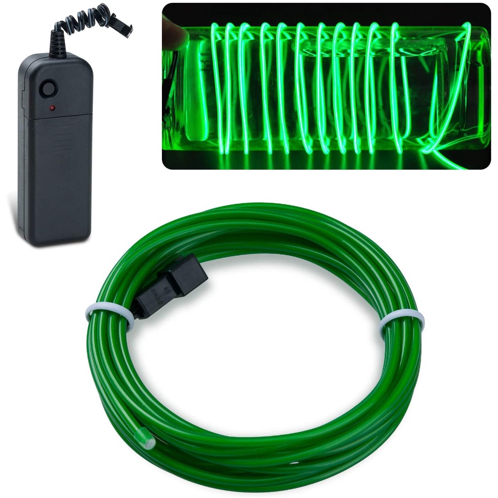 welpur  Dây đèn LED neon EL linh hoạt 3V dài 1M/3M/5M có bộ điều khiển đa năng cho ô tô
