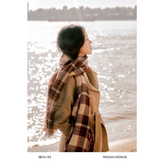 Áo khoác dạ lông cừu xẻ tà hai bên thiết kế Elise FW2103117OCWLGE