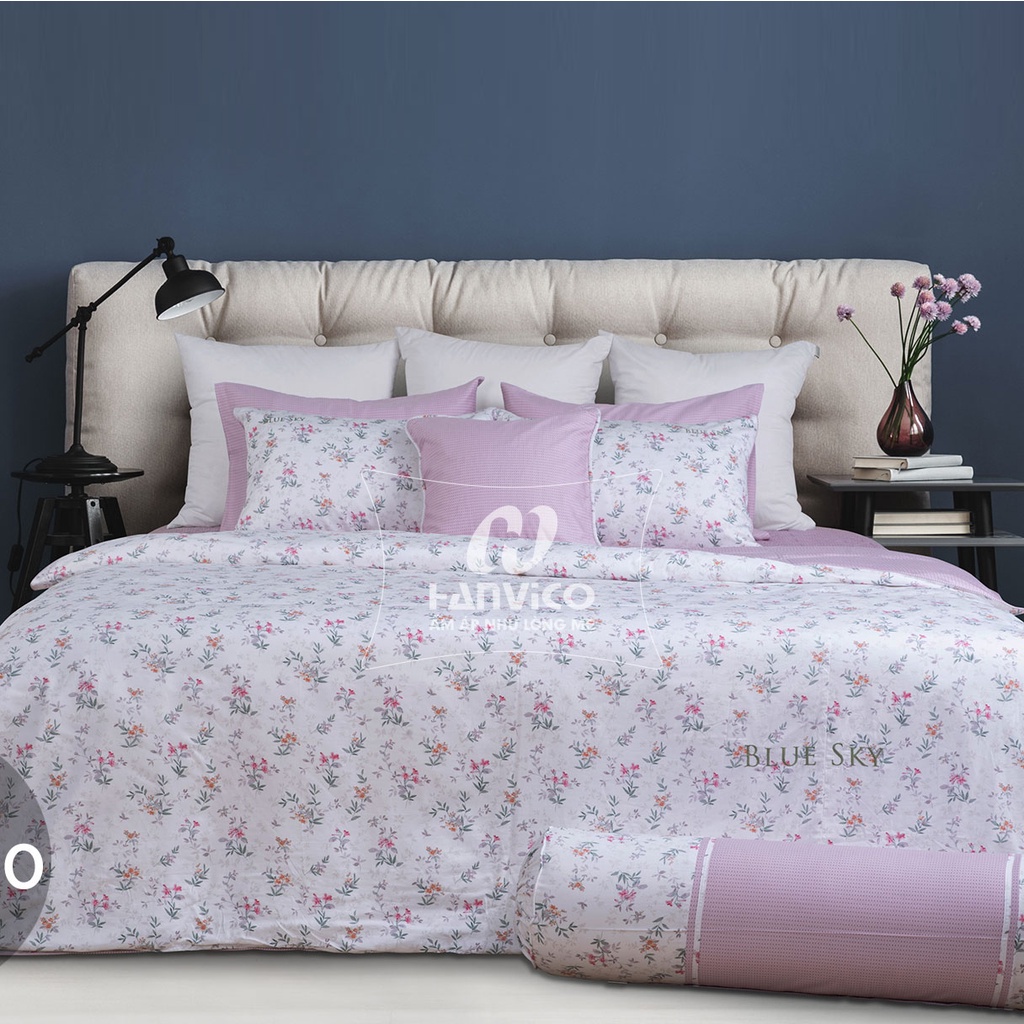🍁 Mẫu Chăn Ga Gối 🍁 Hanvico Blue Sky DLS200 vải cotton cao cấp