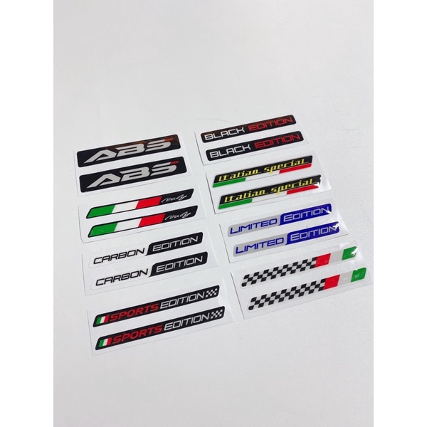 Cặp tem chữ nổi Limited sọc italia, carbon edition.. dán trang trí xe máy tem cao cấp chống thấm nước