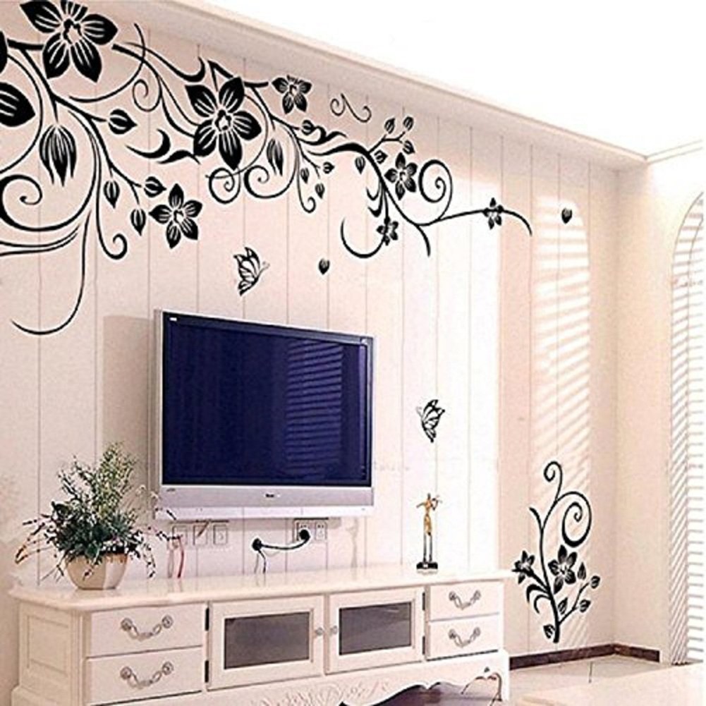 Decal dán tường Chống Thấm Nước Họa Tiết Hình Bông Hoa Dùng Trong Trang Trí Phòng