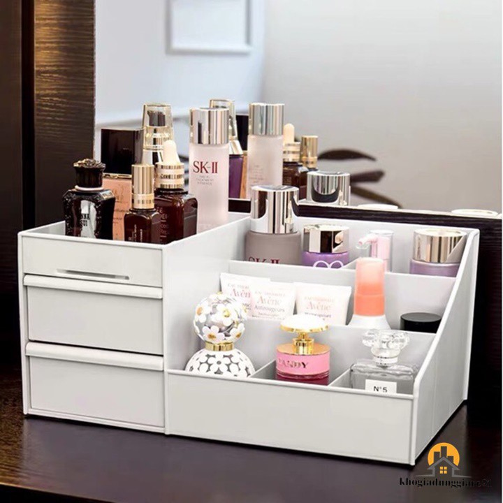 Kệ mỹ phẩm - kệ mĩ phẩm 3 tầng 2 ngăn nhựa PP siêu bền 30x14x19cm